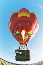 Hot air balloon flying