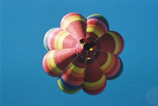 Hot air balloon from below - flying high
