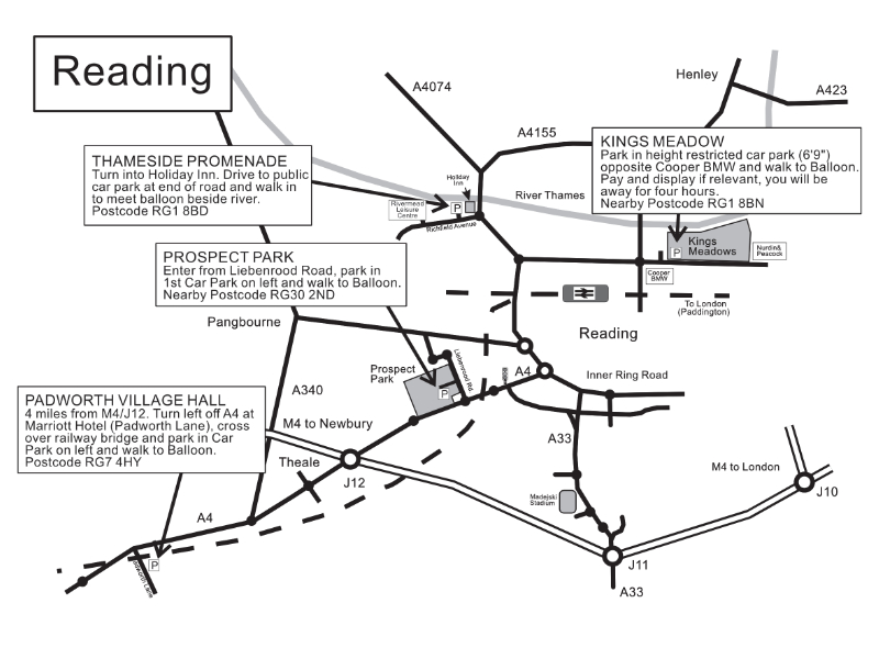 Reading Balloon Ride Locations