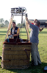 Preparing the basket for flight