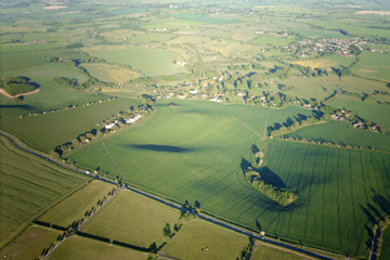 View over the farms and villages
