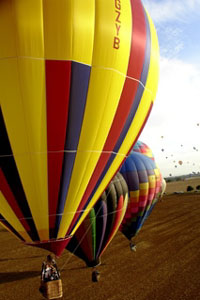 Multiple balloons in flight taken from one of the balloons